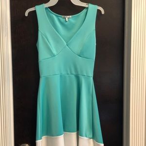 Teal and white dress